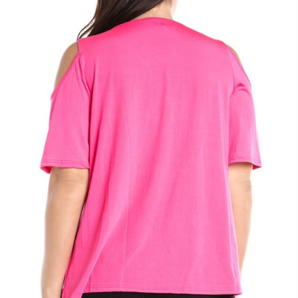 Cold Shoulder Beaded Neck Top - Picture 8 of 8